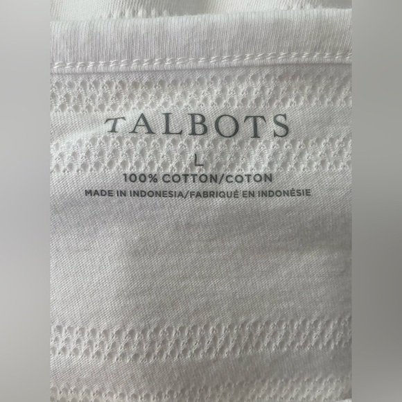 Talbots White Boat Neck Shirt Top Sz L EUC SKU0596 - Picture 4 of 4